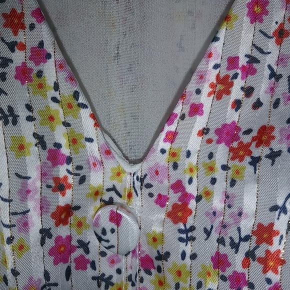 J.Crew 2 XS Floral Midi Maxi Dress Button Down Front Pink Yellow NWOT - Picture 10 of 12